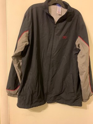 Mens Reebok Lined Windbreaker Black/ Gray L Full Zip 90s READ