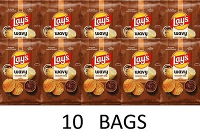 LAY'S Hickory BBQ Snack Potato Chips 7.5 oz Bag - 10 PACK