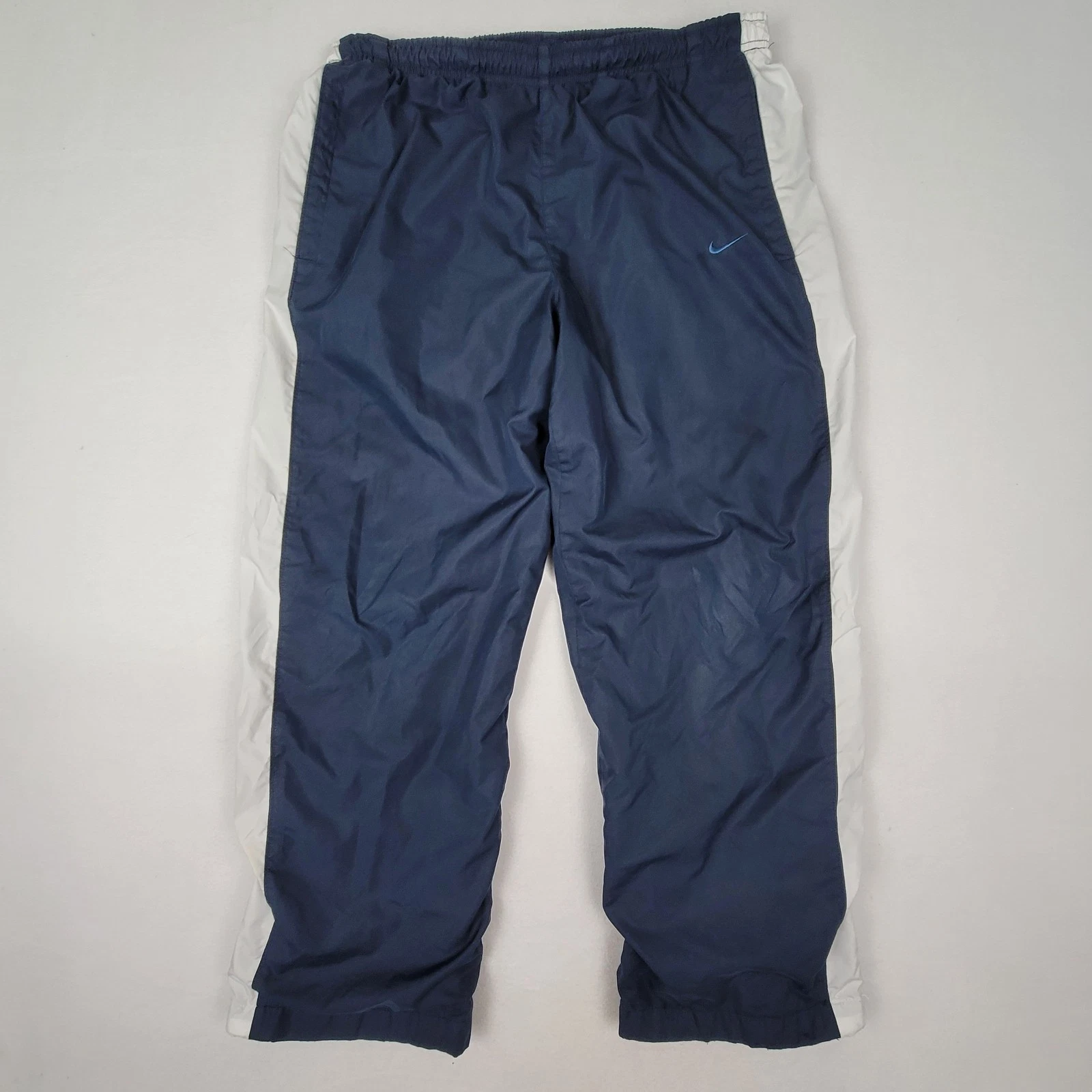 Nike Mens Track Pants Medium Blue Athletic Sweatpants Drawstring Elastic Waist