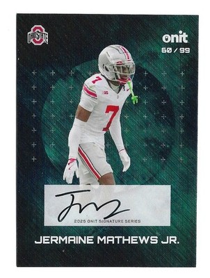 Jermaine Mathews Jr. 2025 Onit Gravity Ohio State Blue Shimmer ON-CARD Auto /99
