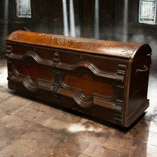 Victorian Gothic Coffer, Chest, Trunk, With Dome Top