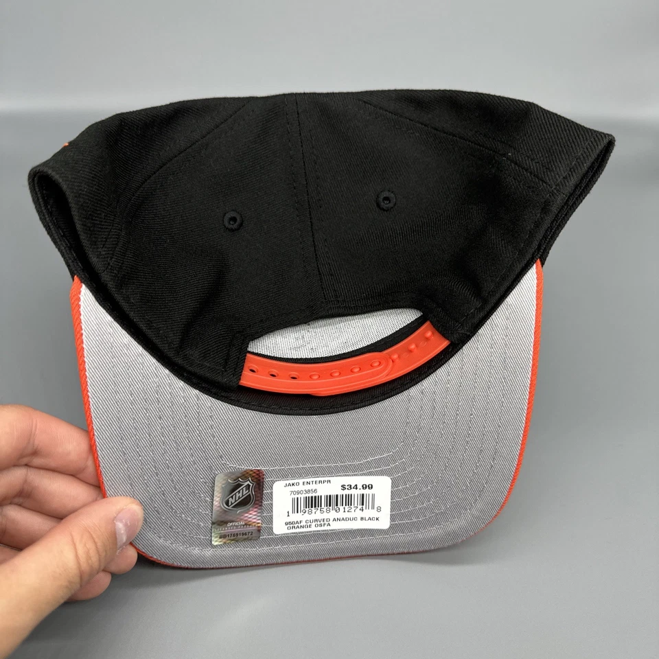 Anaheim Mighty Ducks New Era 9Fifty Marco A Ajustable SnapBack Sombrero Negro/Naranja Foto 4 de 4