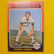 Topps 1975 Rookie Robin Yount #223 Milwaukee Brewers Baseball Card MLB. rookie card picture