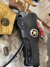 Handmade Western Leather Gun Holster Cowboy Style, Sheriff, Cosplay, Halloween
