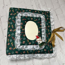 Vintage Handmade Fabric Photo Album Christmas CottageCore 12 X 12