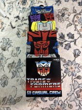 Transformers Socks 6-Pack Casual Crew Brand New Men's Size 8-12 Hasbro