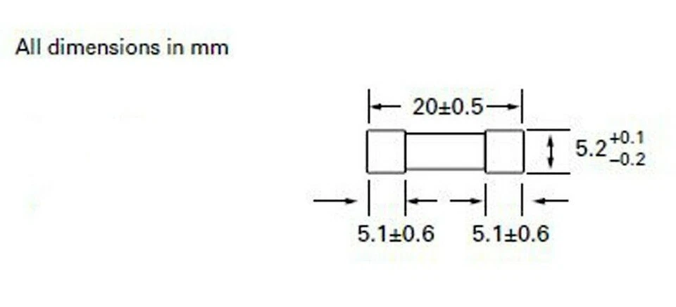 5x Littelfuse 5x20mm Slow Blow Keramiksicherung 250V T 1,6A 2A 3,15A 4A 6,3A 8A 12A - Bild 2 von 4