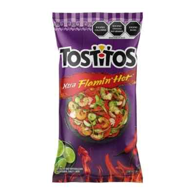 3 Sabritas Nachos Tostitos xtra flamin hot 240 g