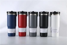 30oz Insulated Stainless Steel Tumbler with Flip Straw / handle Vacuum mug