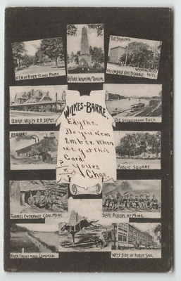 Postcard 1906 Multi View of Wilkes Barre, PA with Points of Interest