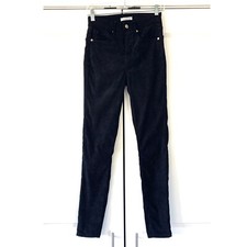 Good American Jeans Faux Suede Good Legs High Rise Skinny Pants Black Size 26