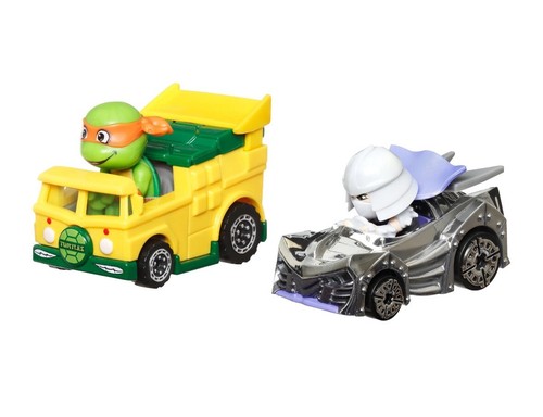 Hot Wheels RacerVerse 2024 Mix 2 Vehicle 2-Pack SHREDDER & MICHELANGELO New - Bild 9 von 10