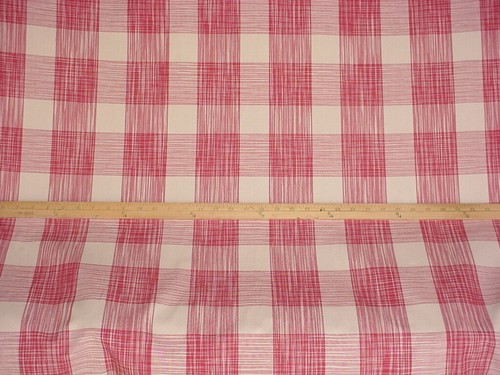 14-1/2Y Brunschwig & Fils BR-89306 Essex Woven Plaid Cardinal Upholstery Fabric - Picture 2 of 4