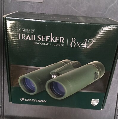 Celestron 8x42 TrailSeeker Roof Prism Binocular, 8.1 Degree Angle of View, Green