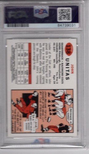 2001 Topps Archives #138 John Johnny Unitas PSA/DNA 10 Auto Grade Colts - Foto 2 di 2