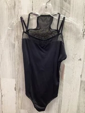 New Ballet Rosa Black with Gold Stitching Leotard Multiple Sizes