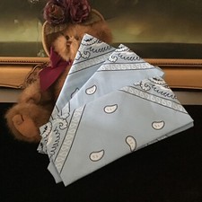 LOT OF 3 100 Cotton Unisex Paisley Bandana Head Wrap Scarf BLUE 22'' X 22''