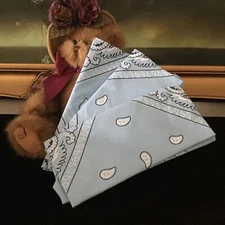 LOT OF 3 100% Cotton Unisex Paisley Bandana Head Wrap Scarf BLUE 22'' X  22''