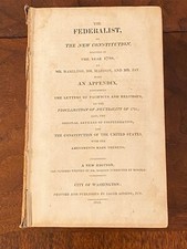 The Federalist On The New Constitution By Hamilton, Madison & Jay 1818 Edition