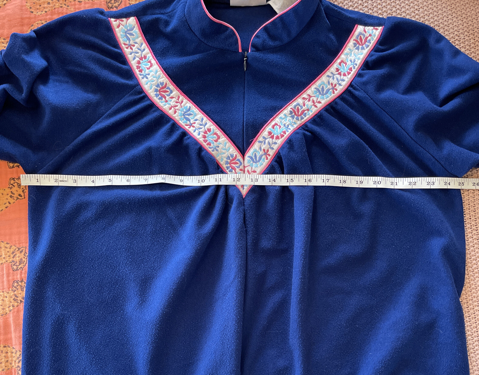 Vintage VANDEMERE Royal Blue Robe Housecoat Fleece Po… Gem
