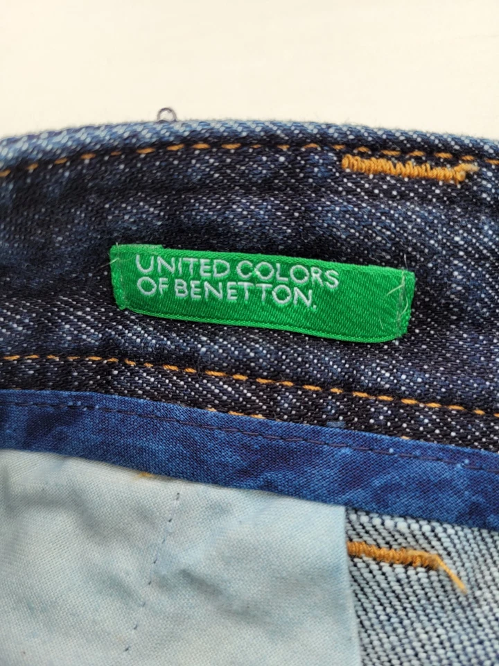 Benetton Indigo Denim Jeans Pencil Knee Length Skirt UK 10-12 / IT44 ❤ - Image 2 of 4