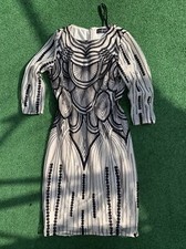 🌸 LITTLE MISTRESS Size 8 Sequin Detail Art Deco Pattern Pencil Midi Dress Sz 14