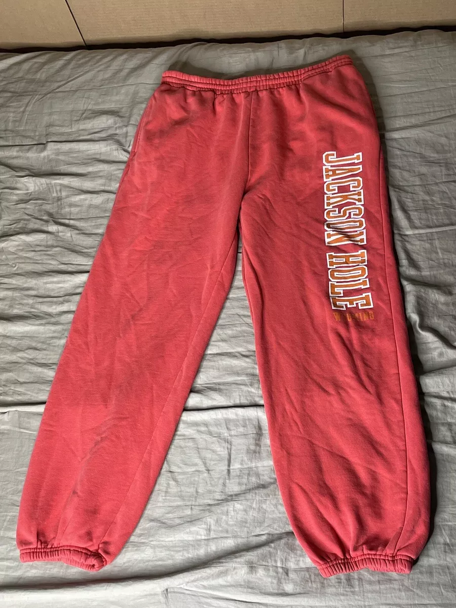 Jackson Hole Wyoming Pants Men's Large Red Sweatpants