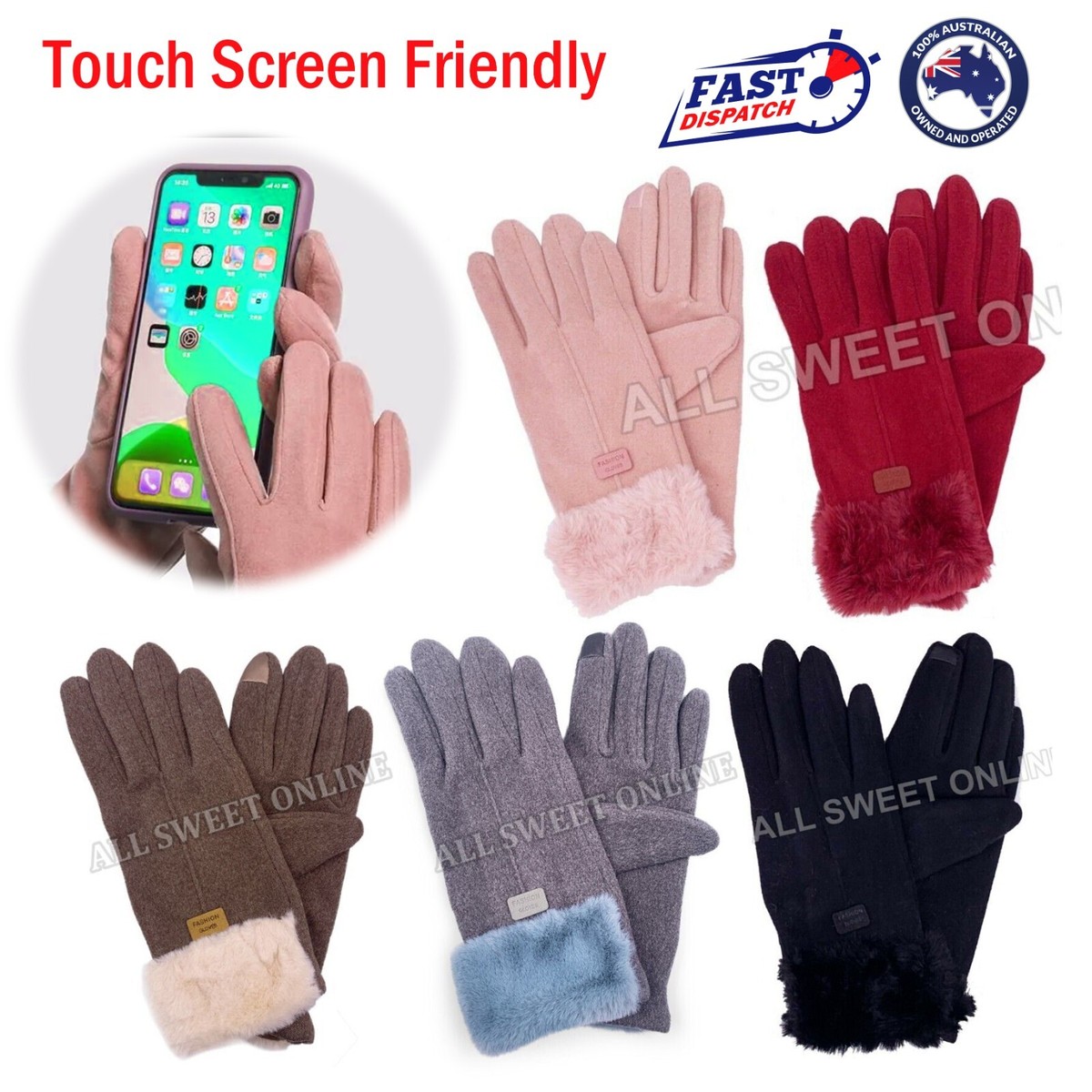 Touch Screen Windproof Outdoor Soft Thermal Warm Women Winter