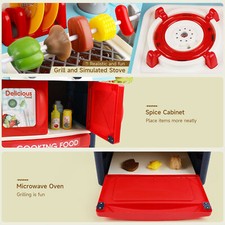 Plastic Tableware Kitchen Set With Sound, Light And Spray Function Kid Blu B9