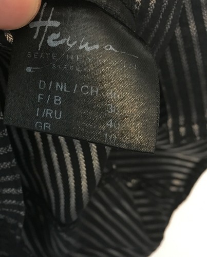 Beate Heymann Long-Sleeve Black Pinstripe Shirt with Lace Back - Size 10 - (#09) - Picture 7 of 7