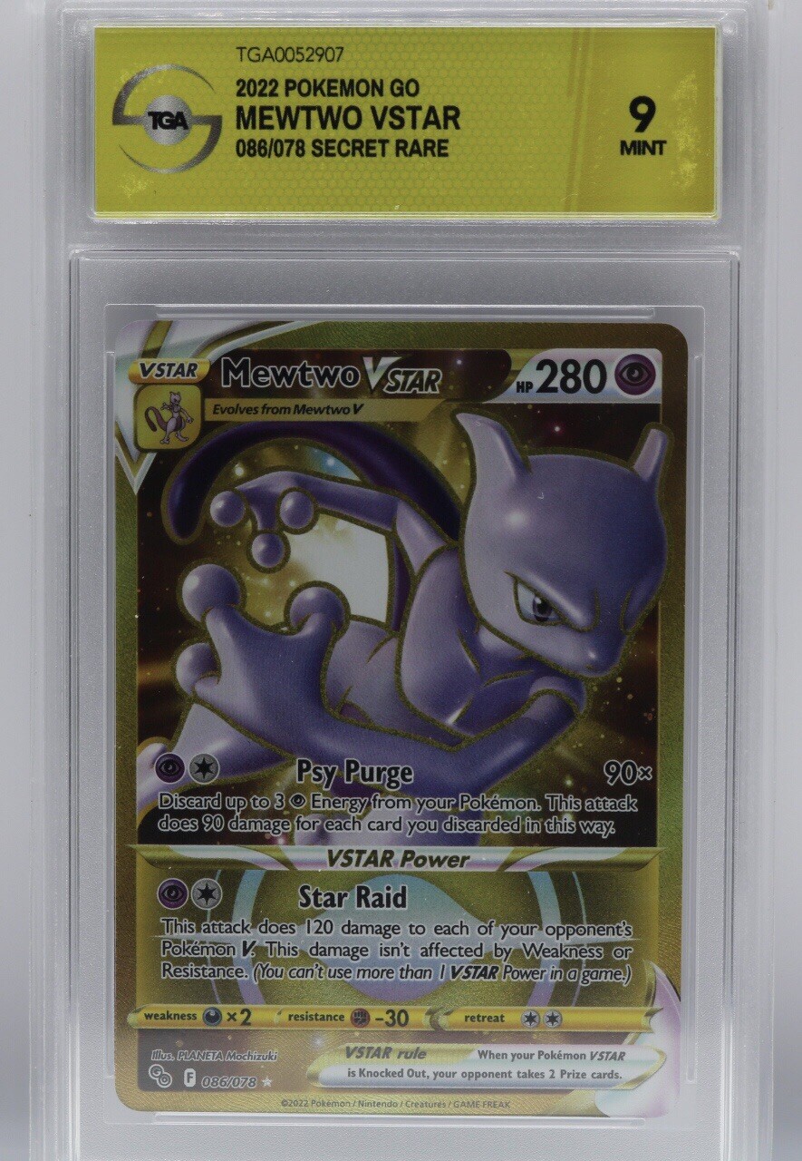 Pokémon TCG - Mewtwo VSTAR 86/78 - Pokemon GO Full Art Secret Rare - TGA 9 Mint
