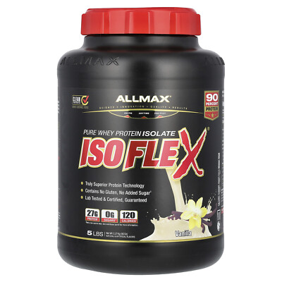 ISOFLEX , Pure Whey Protein Isolate, Vanilla, 5 lbs (2.27 kg)