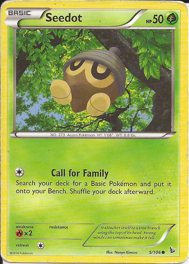 2014 Common Pokemon Card - Flashfire Seedot 5/106 - NM
