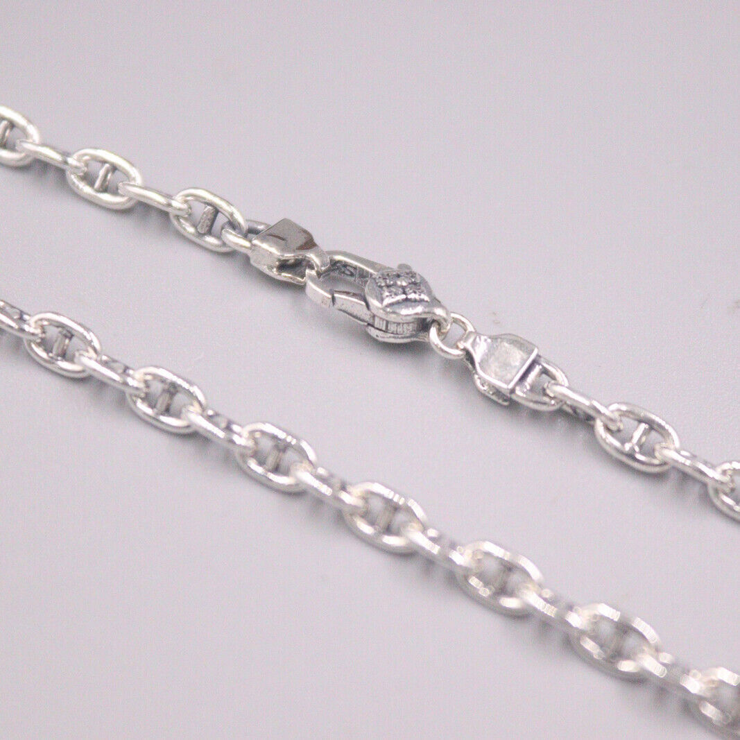 Solid 925 Sterling Silver Necklace 3.5mm Anchor Link Chain