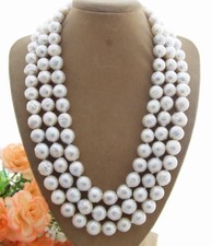 Natural 3Strands 10mm fresh water Pearl Necklace