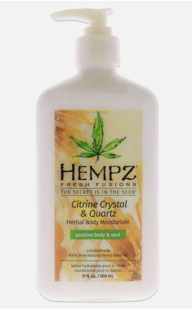 Hempz CITRINE CRYSTAL & QUARTZ Herbal Body Moisturizer After Tan Lotion 17oz