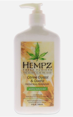 Hempz CITRINE CRYSTAL & QUARTZ Herbal Body Moisturizer After Tan Lotion 17oz