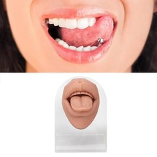 3D Silicone Tongue Mouth Model, Soft Simulation Reusable Display Model, Piercing