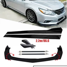 Front Bumper Lip Spoiler Splitter Glossy Black For Nissan Altima Side Skirt