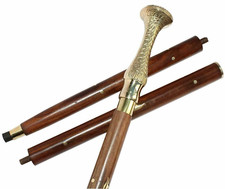 ANTIQUE BRASS HANDLE BRASS SOLID CANES  WALKING STICKS DESIGNER CANES MEN/WOMEN