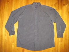 Stafford Performance 2XL 18-34-35 Black/Gray Stripe Classic Fit Dress Shirt New