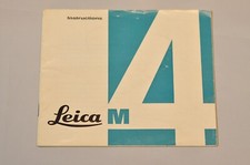 Leitz Leica M4 Instruction Manual, Original, Not a Copy c1968