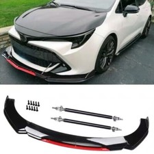 For Toyota Corolla Front Bumper Lip Spoiler Splitter Bodystrut Rods Glossy