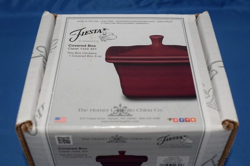 Fiesta Ware Covered Box Claret in Original Packaging NEW 1444 341 - Picture 2 of 4