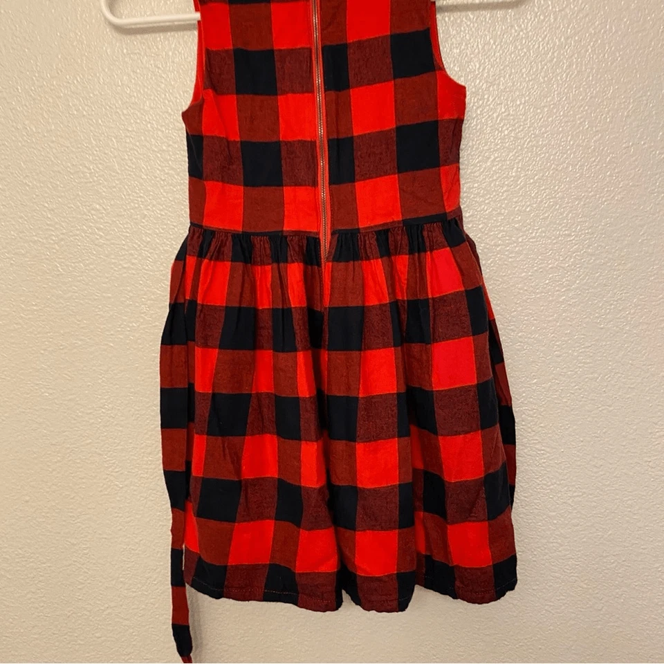 Vestido Carters Niñas Rojo Negro Franela Cuadros Búfalo Algodón 6X Foto 3 de 4