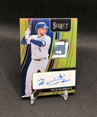 2022 Select Nick Madrigal /10  SIGNATURE MATERIALS  PATCH AUTO GOLD PRIZM SSP  