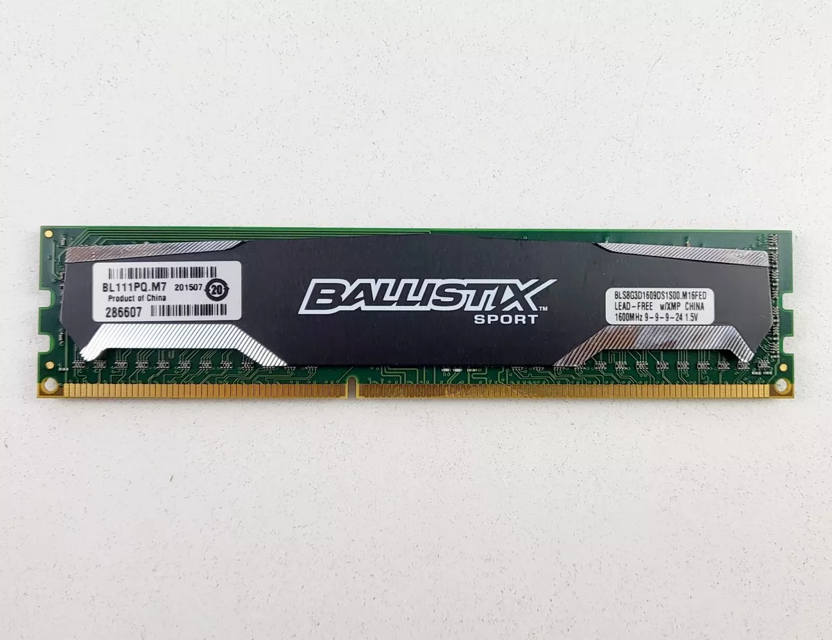 PC Game Memory Crucial Ballistix Sport 8GB DDR3 1600 PC3 12800 DIMM Desktop 240P