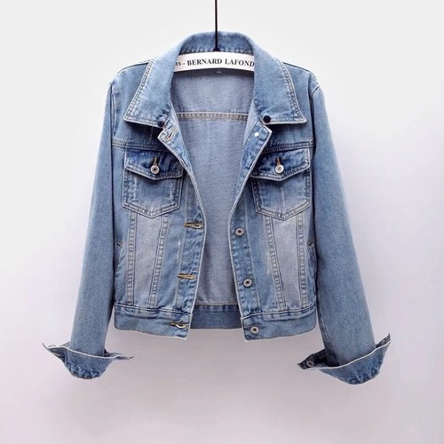 Women Denim Cost Hooded Single Breasted Button Jackets Patchwork Outerwear - Picture 17 of 28