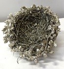 Silver Glittered Decorative Bird Nest With Crystal Accents, Christmas