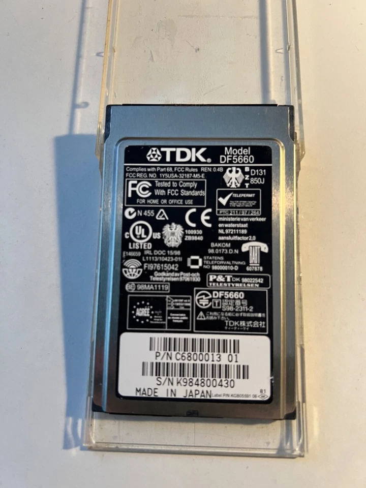 TDK Global Freedom 5660 - Fax/modem plug-in module - PC Card - GSM, AMPS 56Kbps  - Image 3 of 4